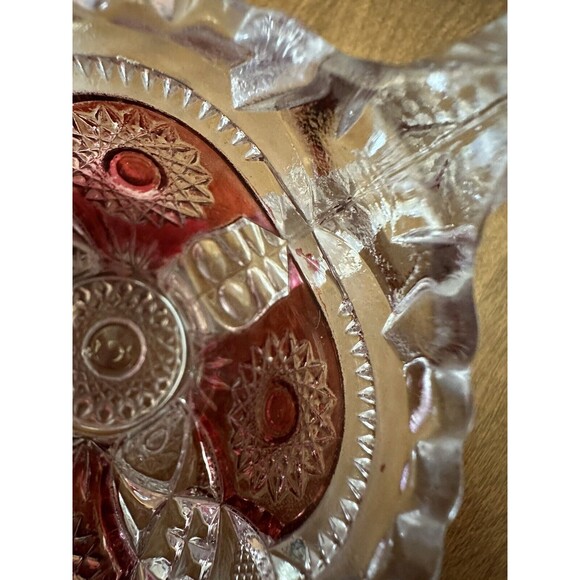 Imperial Glass Pitcher Creamer Star & File Pattern Carnival Glass Vintage 3.75” - Picture 5 of 8